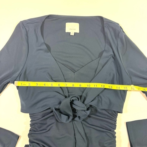 Cinq A Sept Long Sleeve Breanna Dress Knot Tie Front - Picture 10 of 11